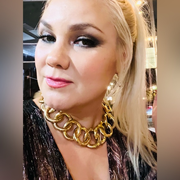 Givenchy Vintage Chunky  jumbo link Gold Chain Necklace - Picture 3 of 6